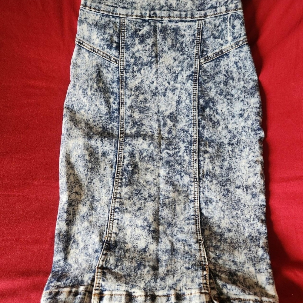 Denim Acid Wash Skirt